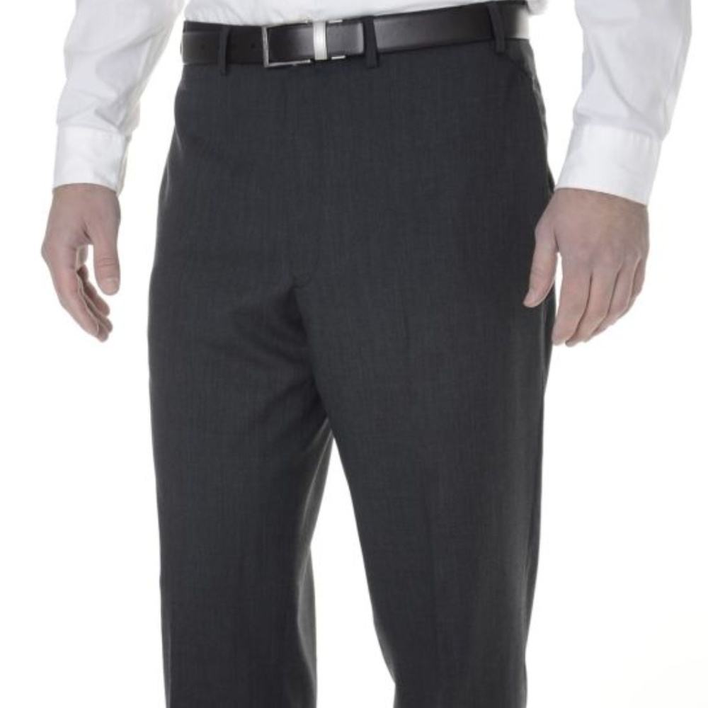 Calvin Klein Charcoal Gray Men's Flat Front Pants